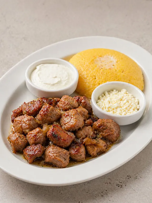 Mămăligă cu tocană de porc